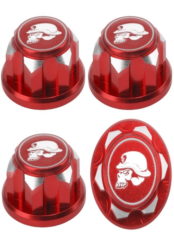 Vgoohobby 17mm Hex Wheel Nuts Adapter Dustproof Caps 1.25 Thread Compatible with Traxxas X-Maxx Summit E-Revo HPI HSP Losi Kyosho Tamiya Himoto 1/8 RC Buggy Car (Red) - Image 1
